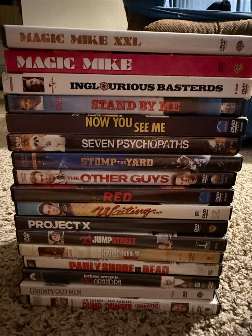 Movie DVD Collection Stack - Mixed Titles (Black, Red, White)